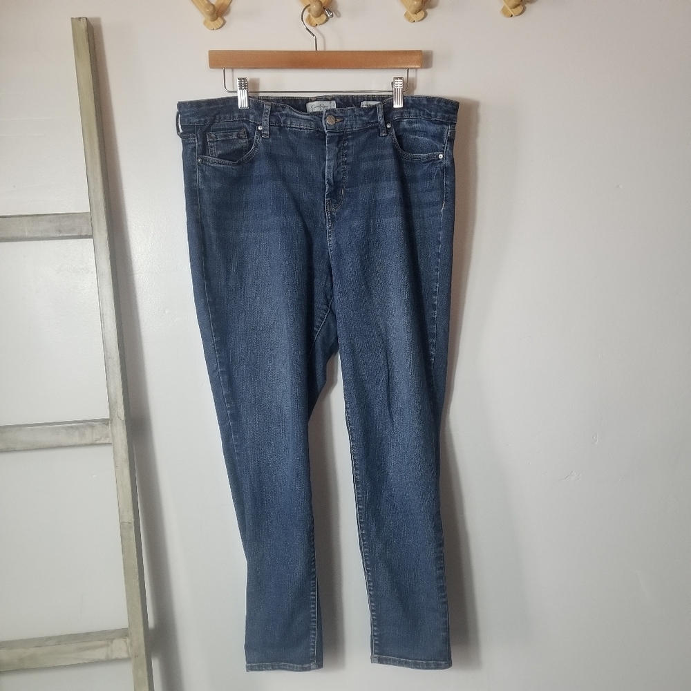 JESSICA SIMPSON WOMEN'S HIGH RISE FOREVER ROLLED ANKLE JEANS SIZE 16
